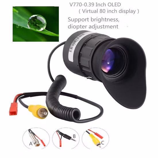 Le module de panneau OLED monoculaire 800*600 couleur à matrice active 0,39 pouces utilise un transistor en silicium monocristallin V770